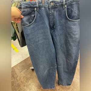Free People barrel leg Denim in Blue